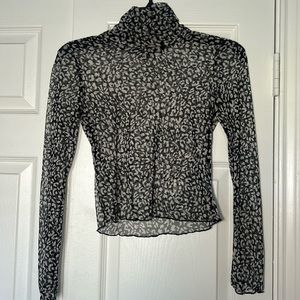 Sheer Leopard Print Top